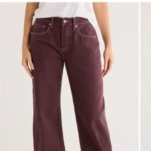 Etica Staton Relaxed Wide Leg Jean sassafras Women's Dark Burgundy